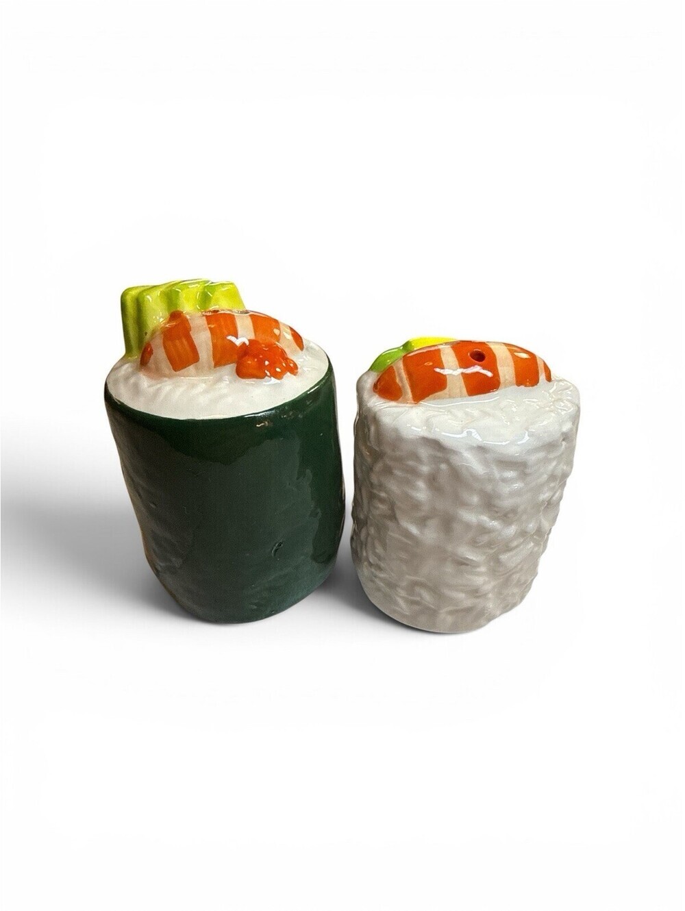 Sushi Roll Salt and Pepper Shaker - Japanese shrimp Sashimi Rice - 2.5"H